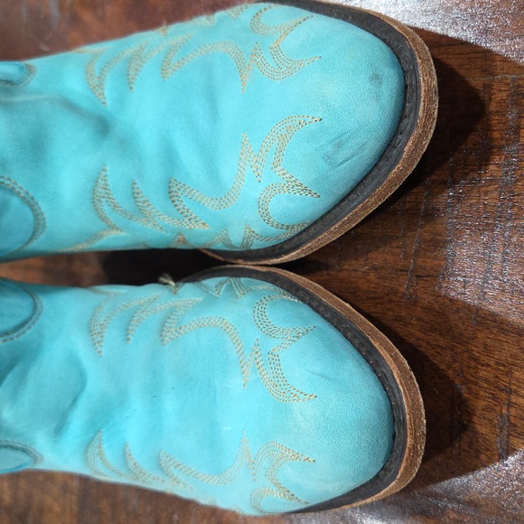 Liberty Black Katherine Nobuck Caborca Turquoise Western Ankle Cowboy Boots - Picture 3 of 9